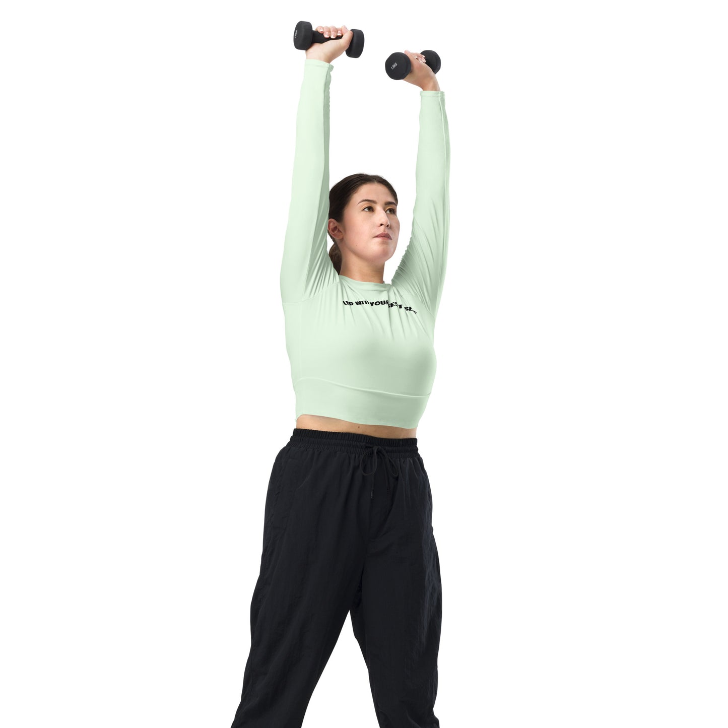 LBS Long-Sleeve Crop Top - Honey Dew - Plus Size
