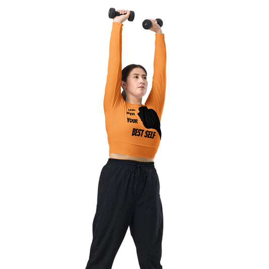 LBS Long-Sleeve Crop Top - Orange Face