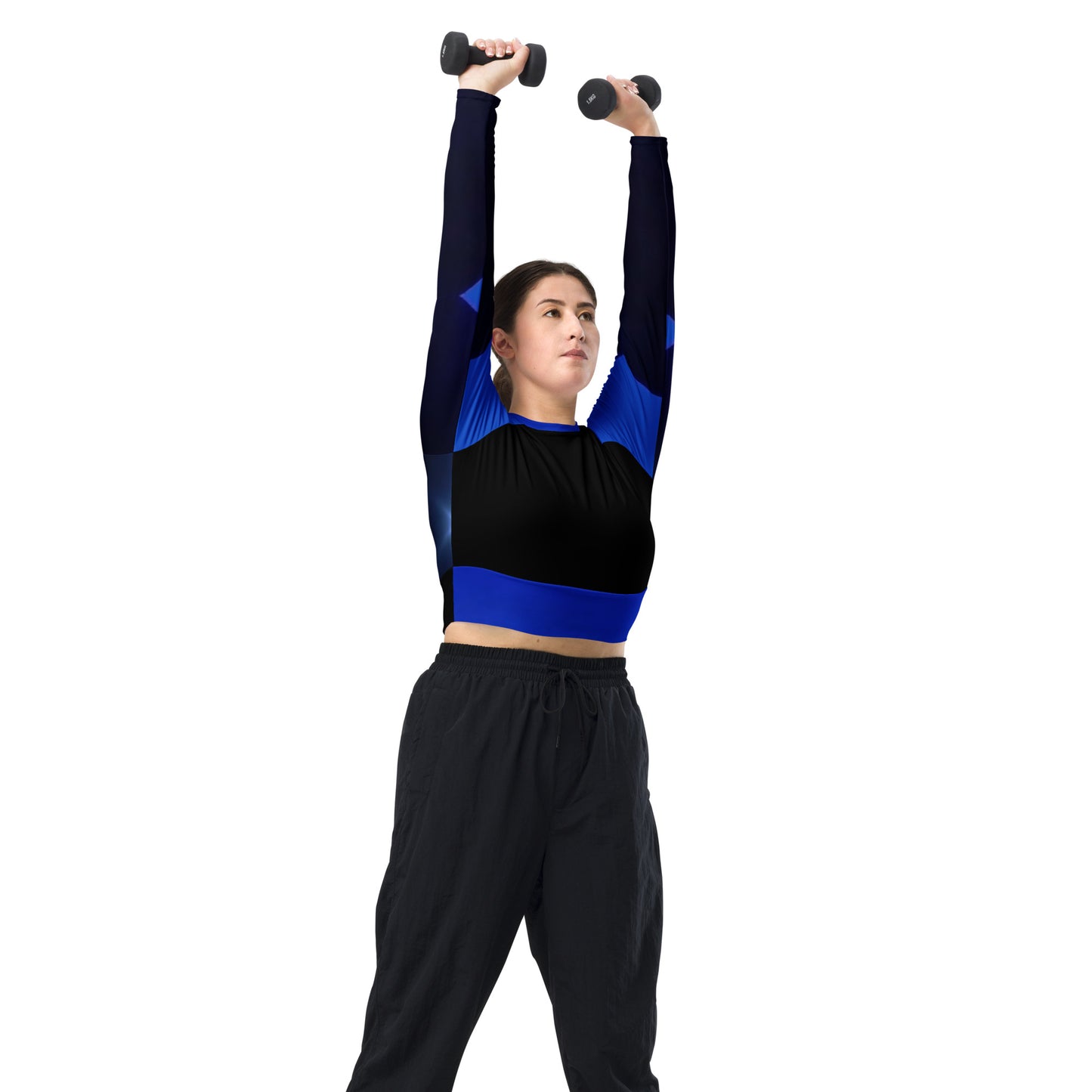 LBS Long-Sleeve Crop Top - WS BLK - Plus Size