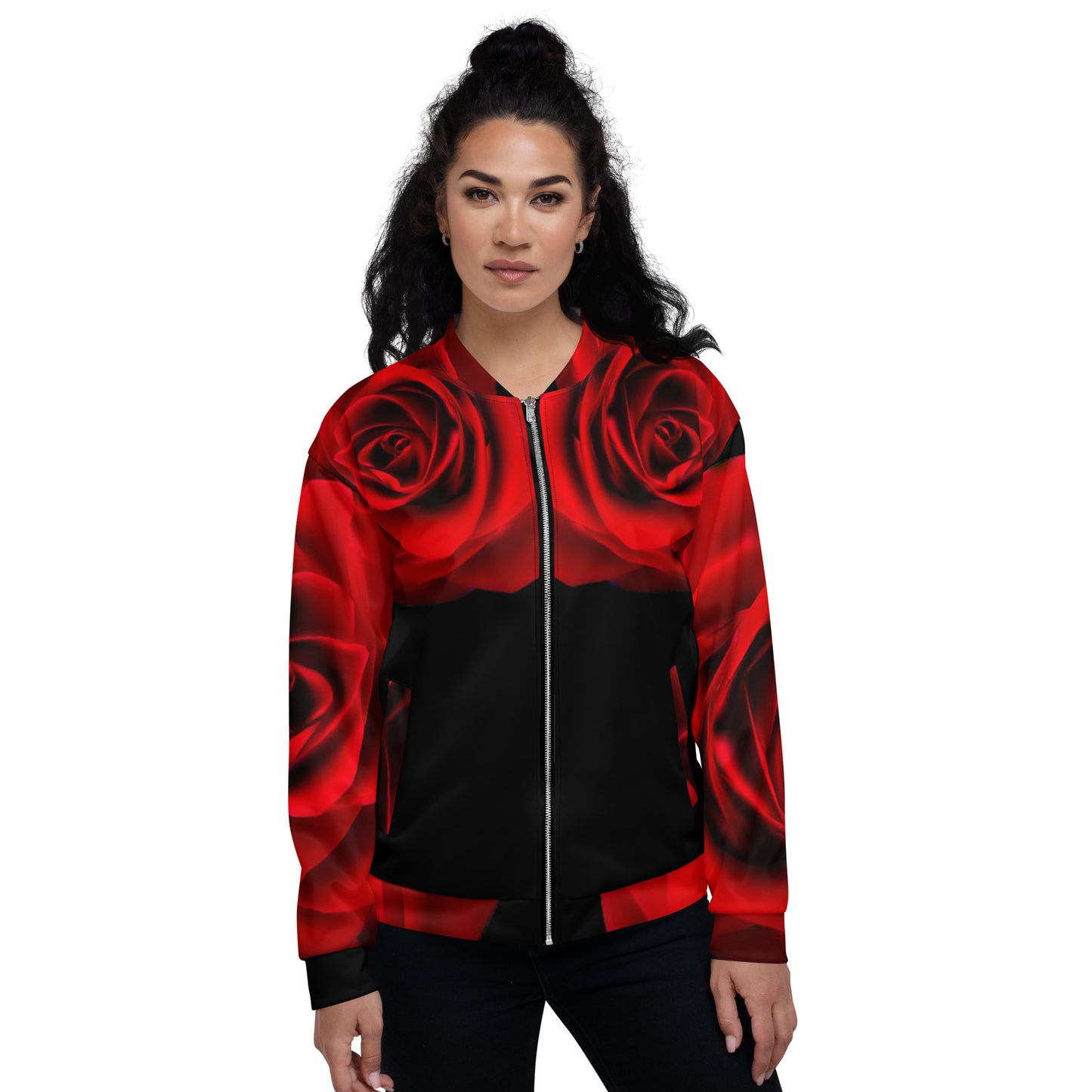 Vibrant Rose Unisex Bomber Jacket