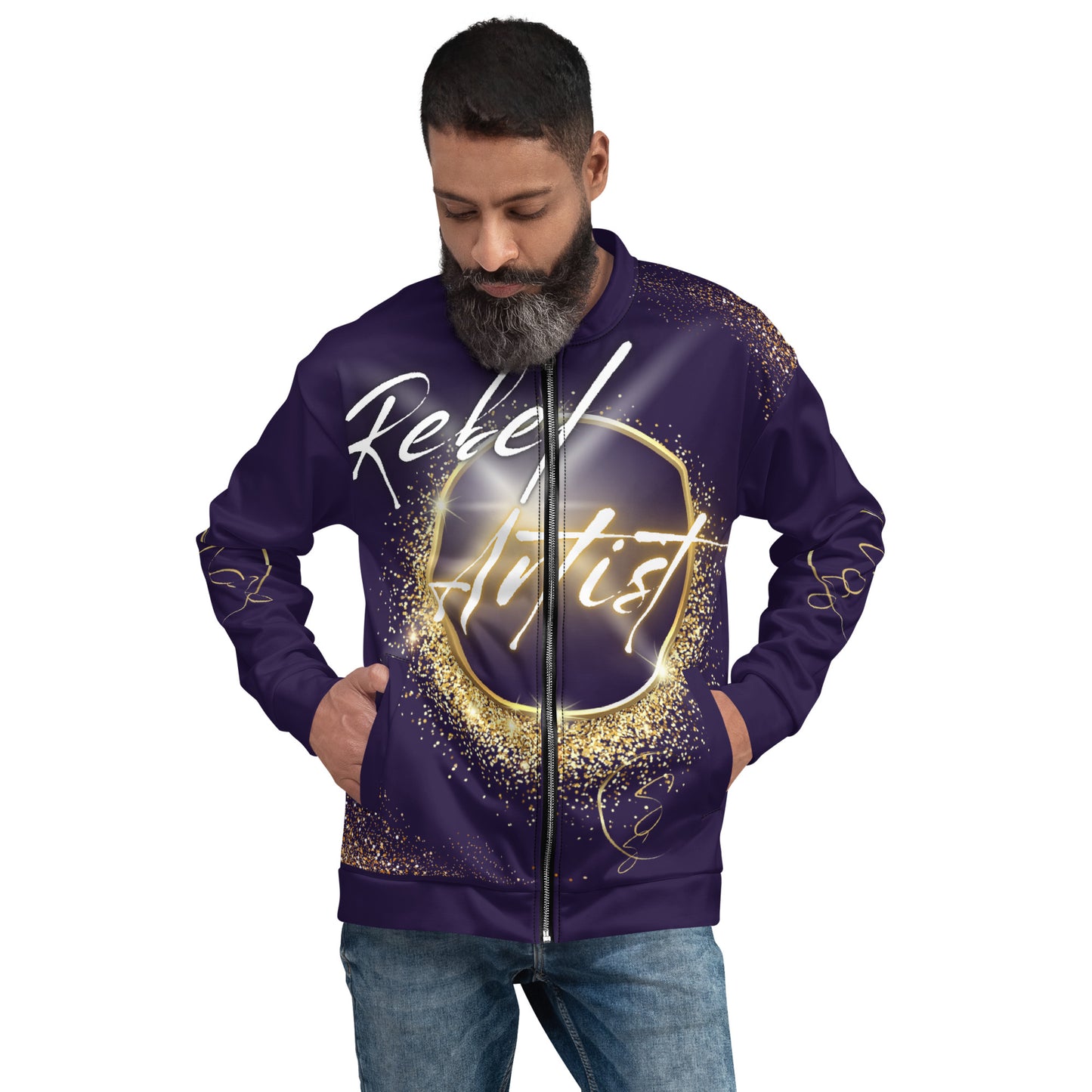 Rebel Artist Unisex Bomber Jacket - Deep Purple
