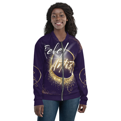 Rebel Artist Unisex Bomber Jacket - Deep Purple