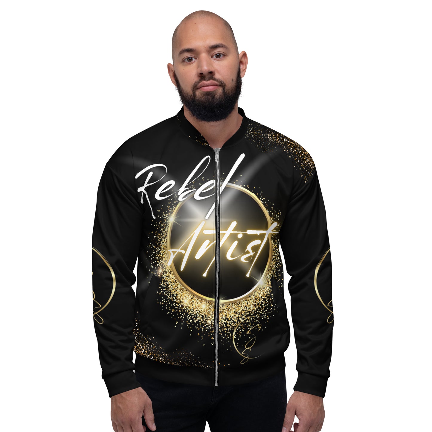 Rebel Artist Unisex Bomber Jacket - Black