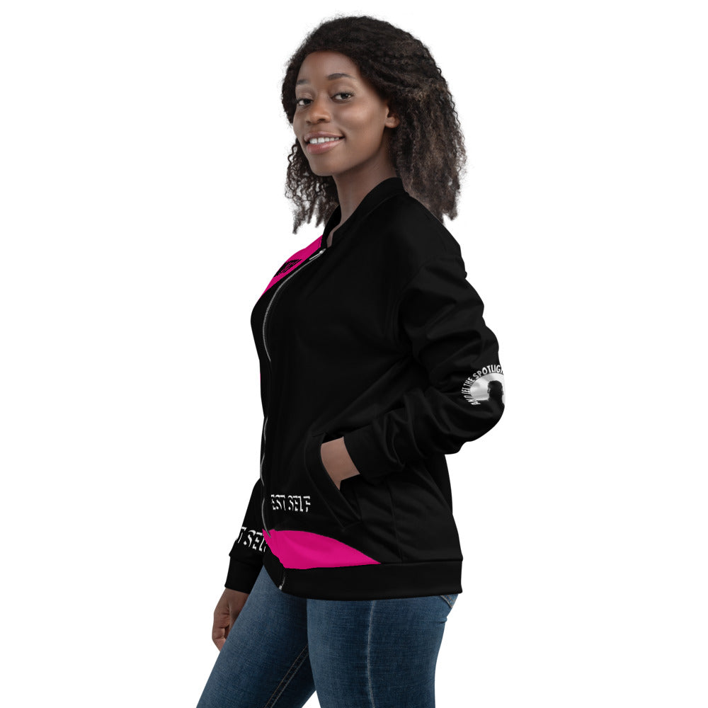 LBS Unisex Bomber Jacket - Violet Red