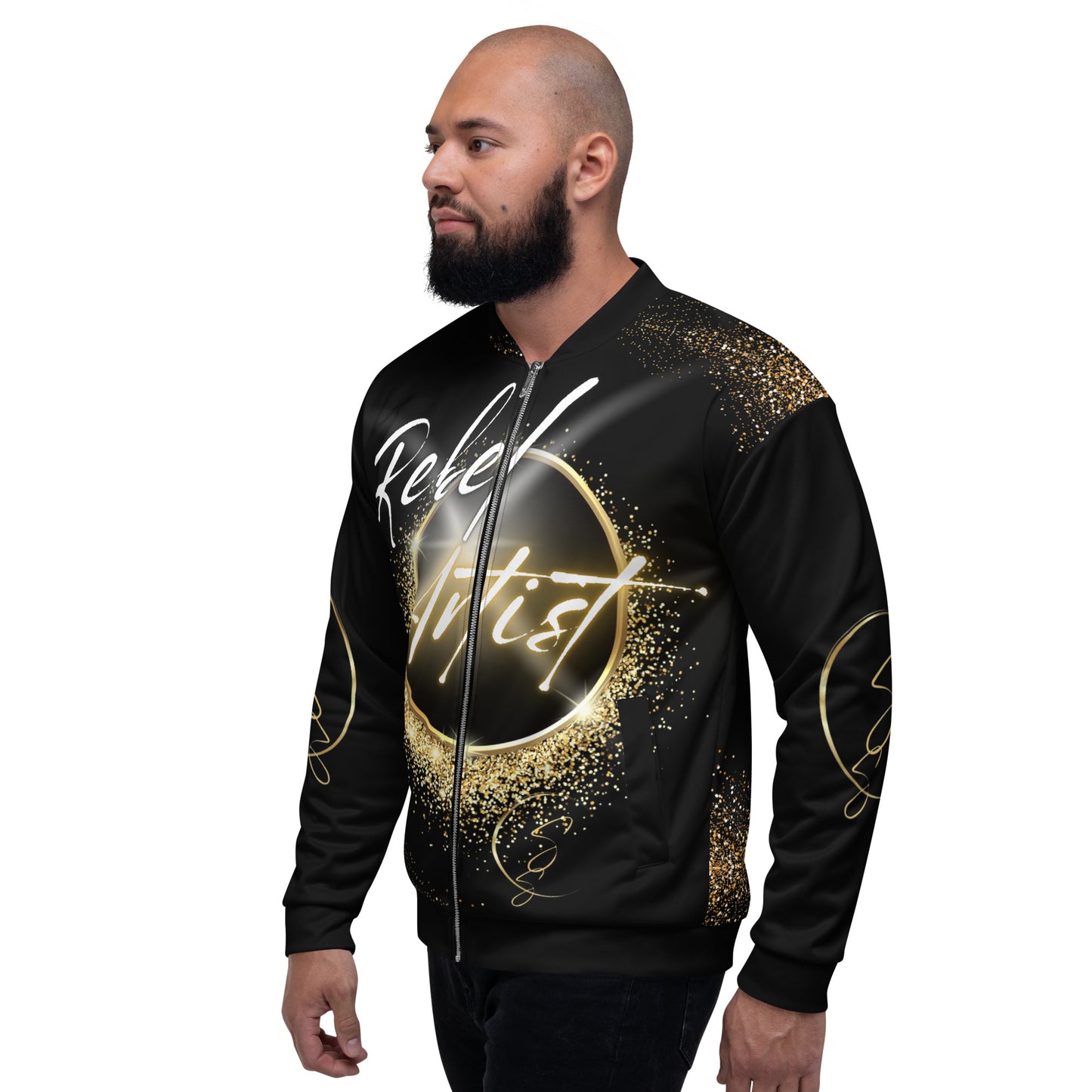 Rebel Artist Unisex Bomber Jacket - Black