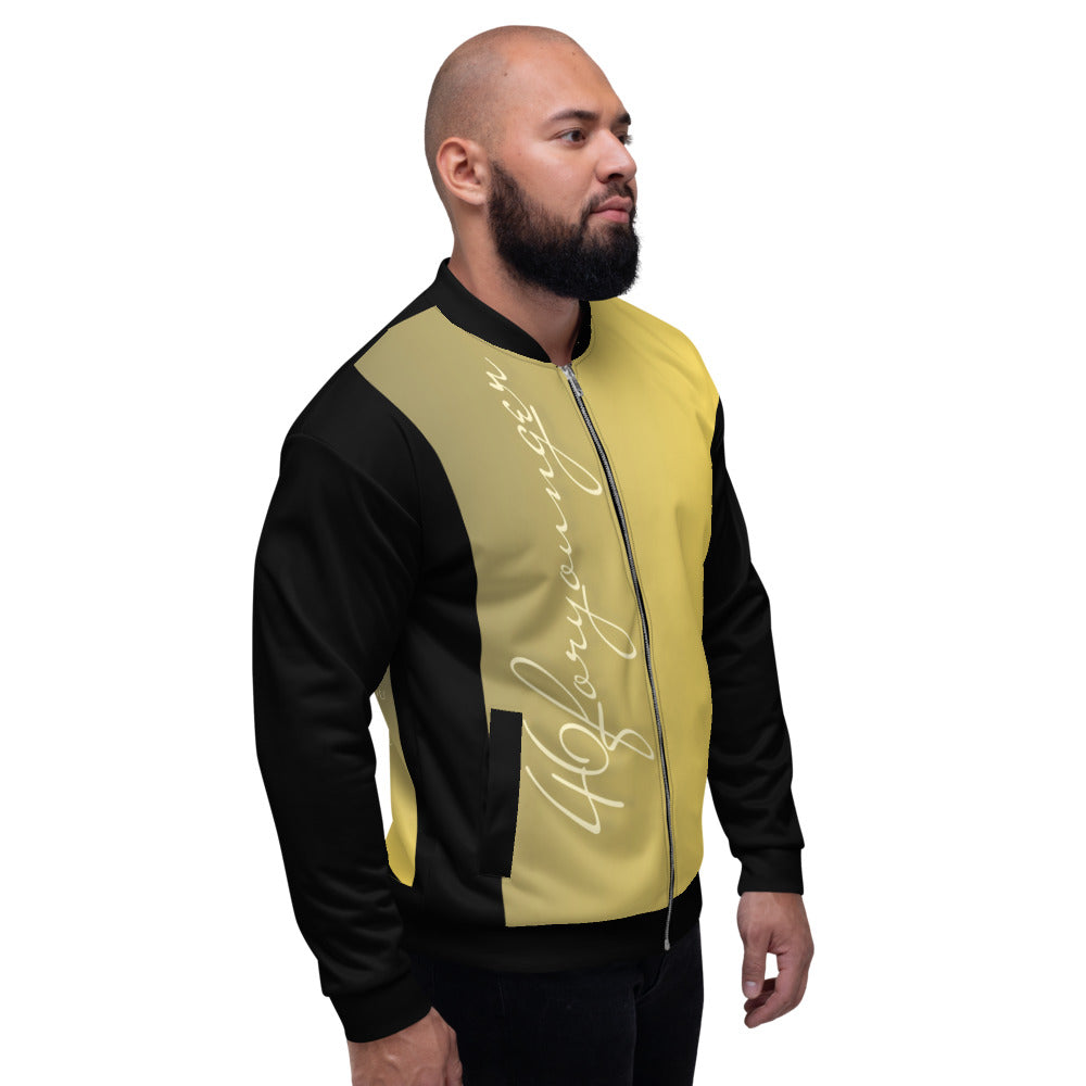 Symphony of Greatness Black Sleeves Unisex Bomber Jacket