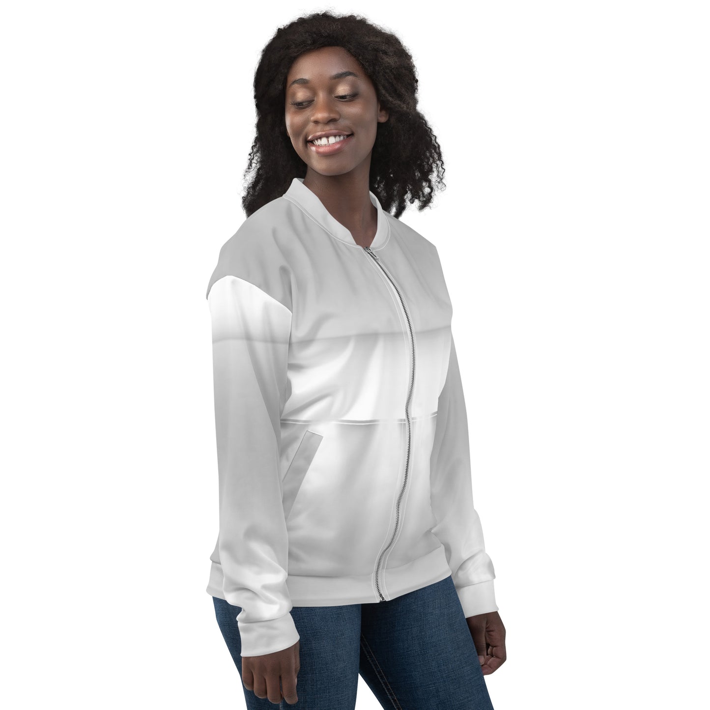 LBS Women's Silver Spotlight Bomber Jacket - White