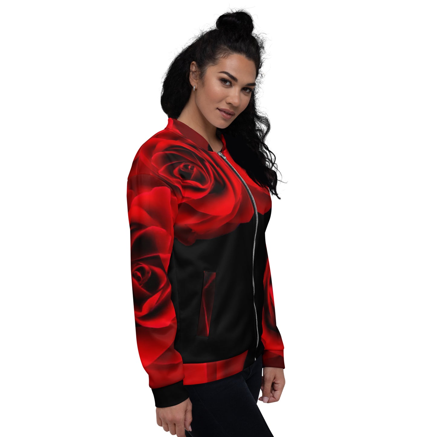 Vibrant Rose Unisex Bomber Jacket