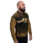 Unisex Bomber Jacket in dazzling sequin-simulated design, perfect for adding sparkle to your style.  For the artist whose birthright is the spotlight.