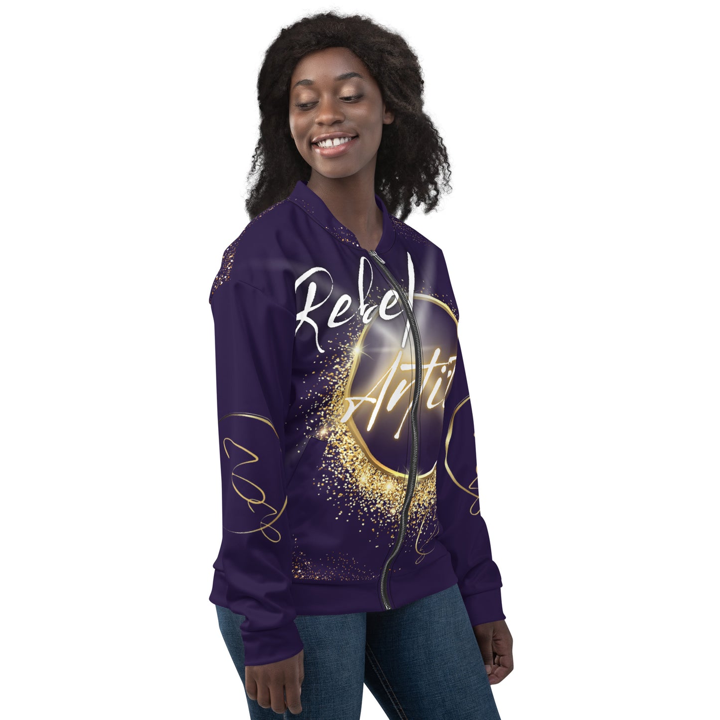 Rebel Artist Unisex Bomber Jacket - Deep Purple