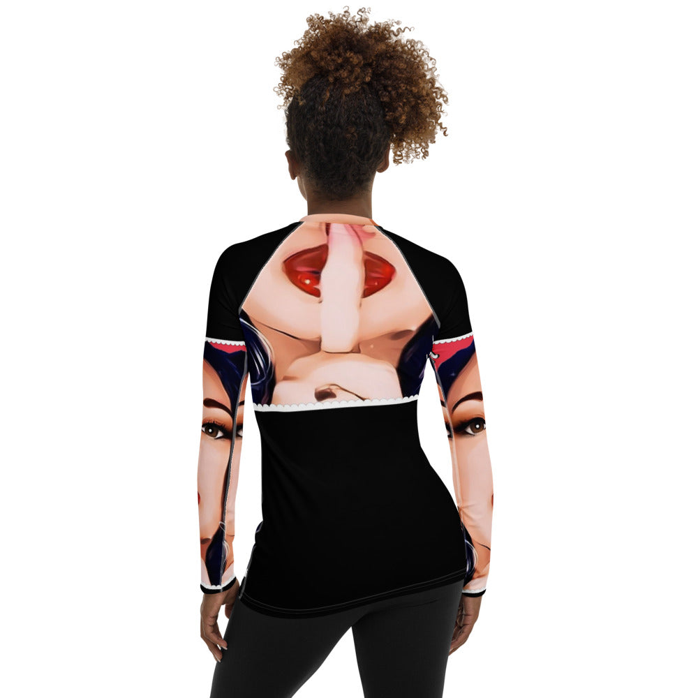 Shhh Women's Rash Guard - BLK - SN4