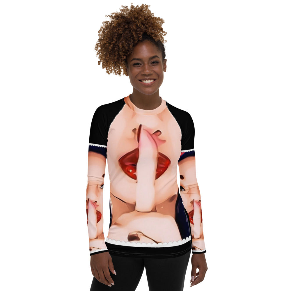 Shhh Women's Rash Guard - BLK - SN4