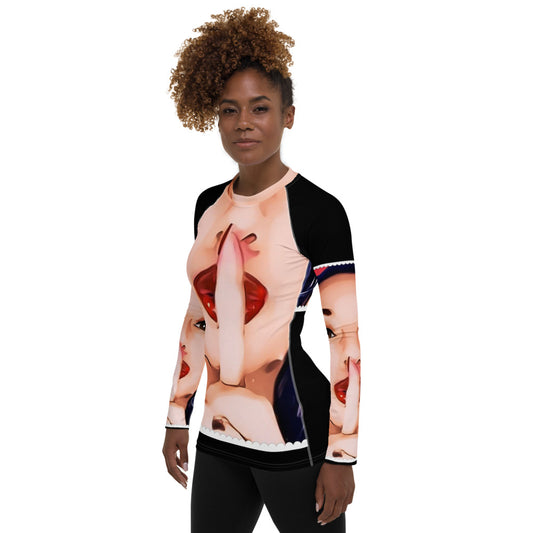 Shhh Women's Rash Guard - BLK - SN4