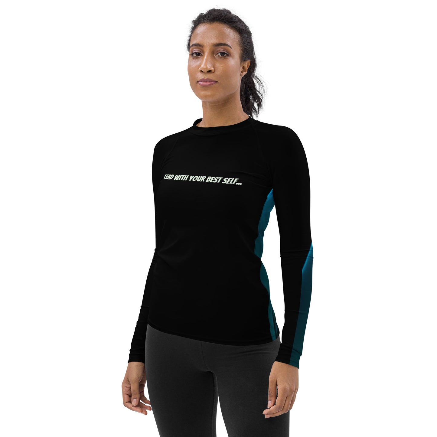 See yourself in the Spotlight in this LBS Women's Aqua Spotlight Rash Guard.