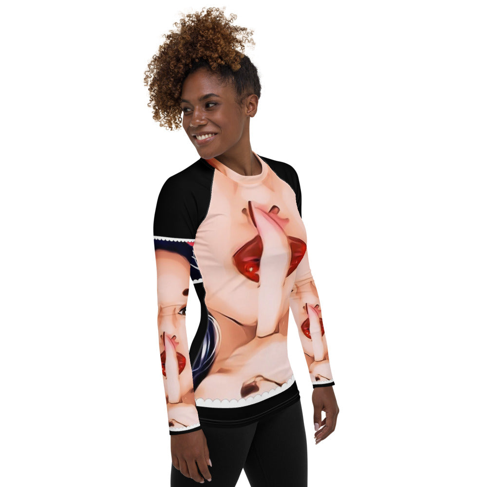 Shhh Women's Rash Guard - BLK - SN4