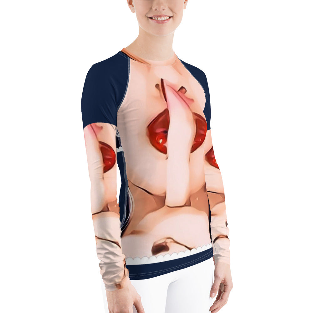 Shhh Women's Rash Guard - Navy - SN4