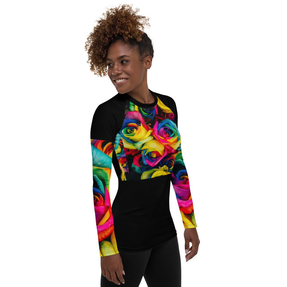 Elevate Your Expression with Emote Merch from SpotlYght Seeker: Discover the Moonlight & Roses Cropped Rash Guard 🌙🌹 from the Bravo and Roses Collection, Crafted for the Female Artist Who Deserves Praise.