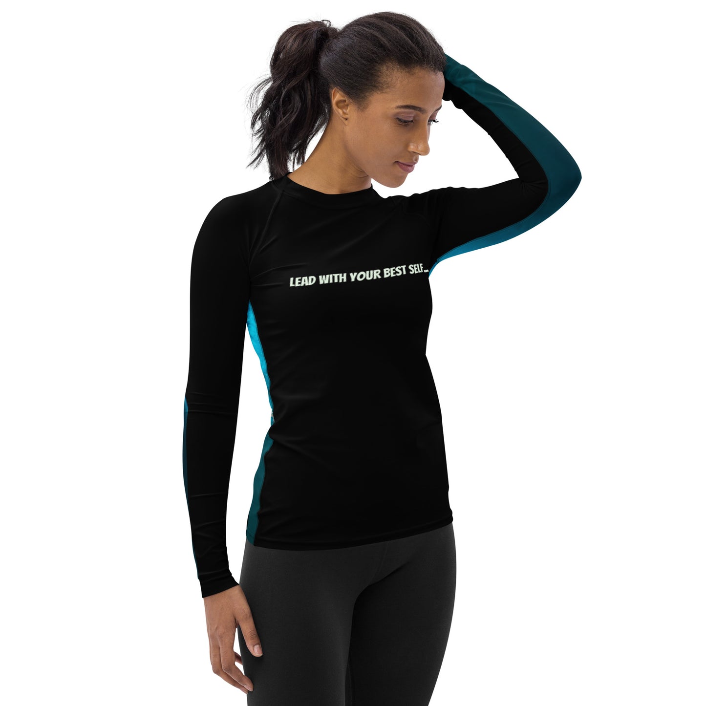 See yourself in the Spotlight in this LBS Women's Aqua Spotlight Rash Guard.