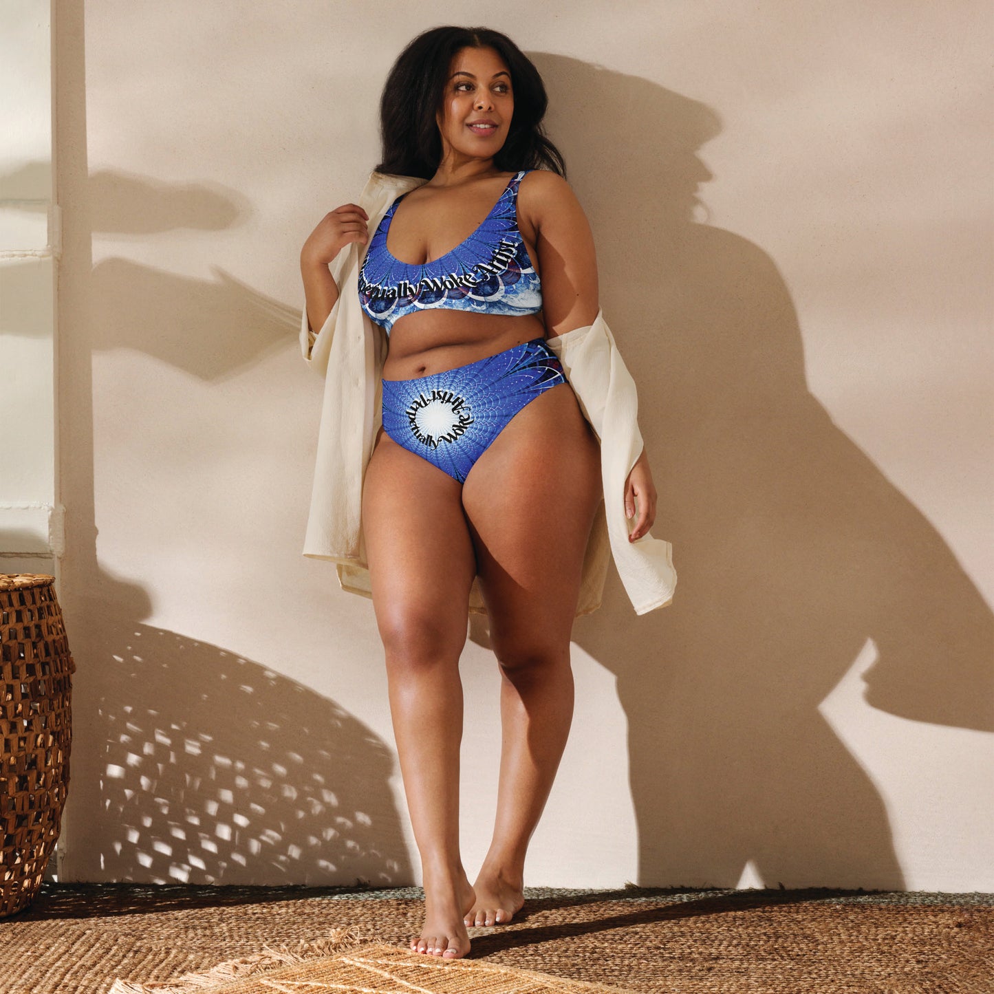 Perpetually Woke Artist High-Waisted Bikini - Plus Size
