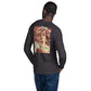An artist confidently wearing the Dueling Ghosts Long-Sleeve Fitted Crew, showcasing their creativity.