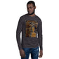 An artist confidently wearing the Dueling Ghosts Long-Sleeve Fitted Crew, showcasing their creativity.