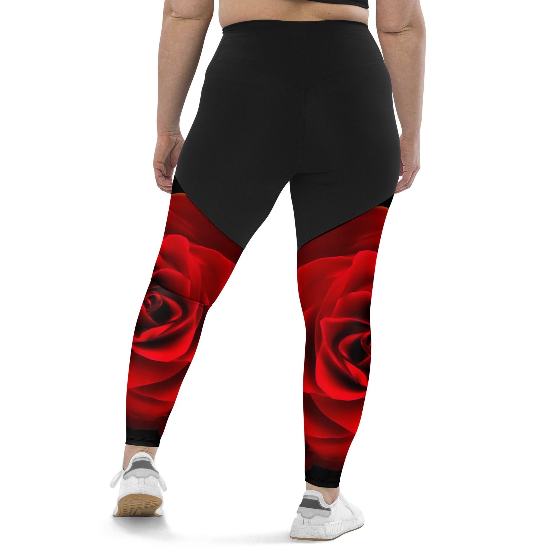 Plus Size Emote Merch from SpotlYght Seeker - Bravo and Roses Sports Leggings for the Female Artist because artists deserve praise.