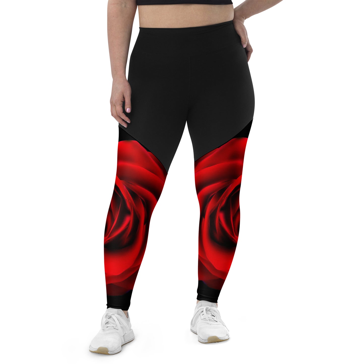 Vibrant Rose Sports Leggings - Plus Size