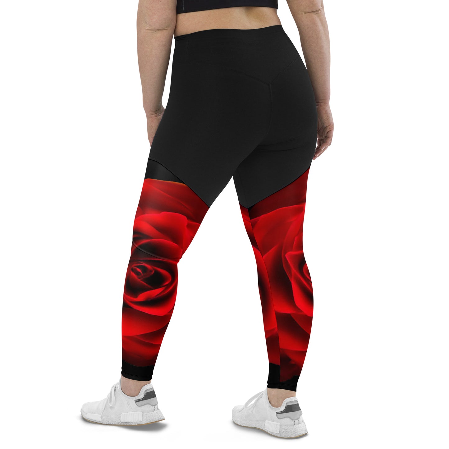 Plus Size Emote Merch from SpotlYght Seeker - Bravo and Roses Sports Leggings for the Female Artist because artists deserve praise.