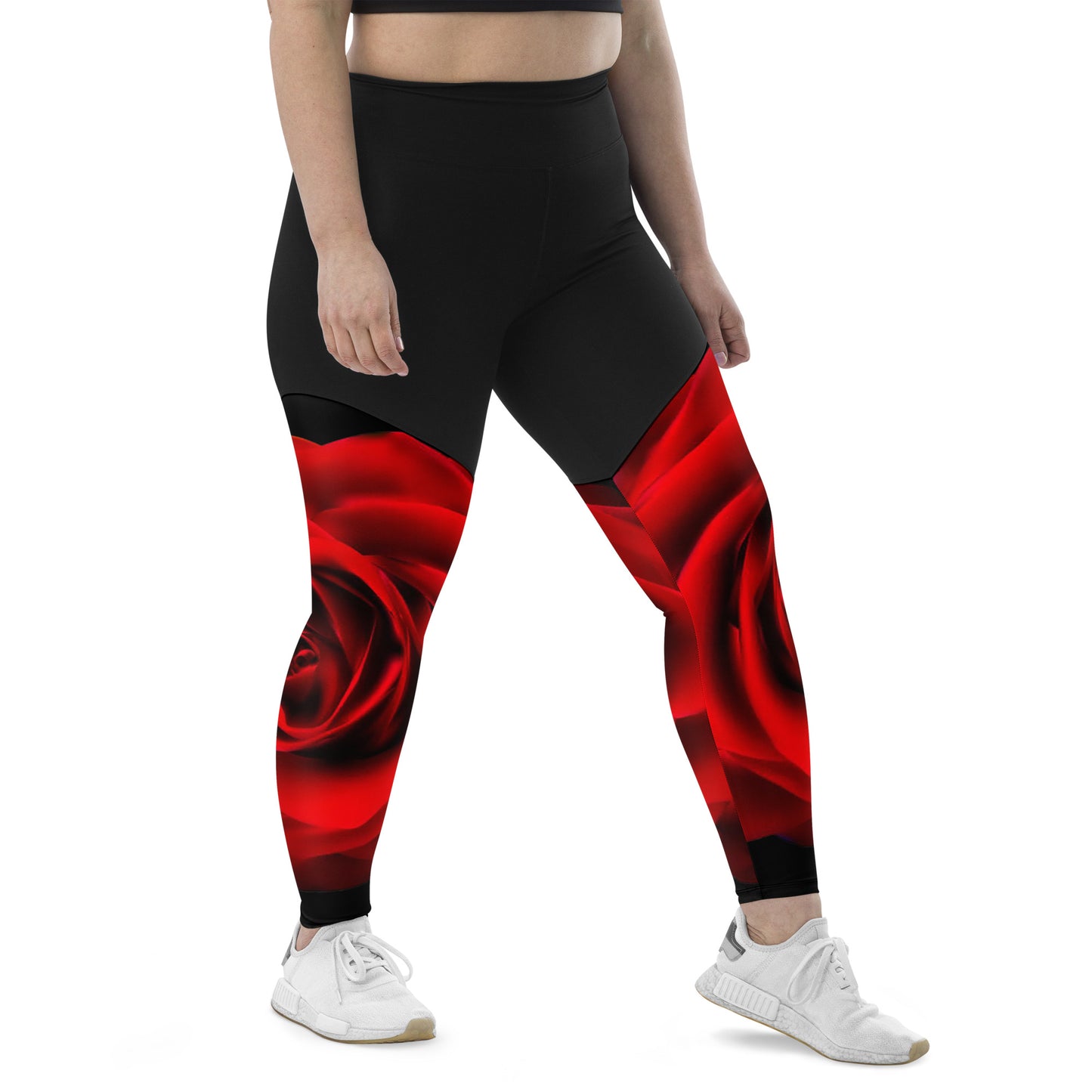 Plus Size Emote Merch from SpotlYght Seeker - Bravo and Roses Sports Leggings for the Female Artist because artists deserve praise.