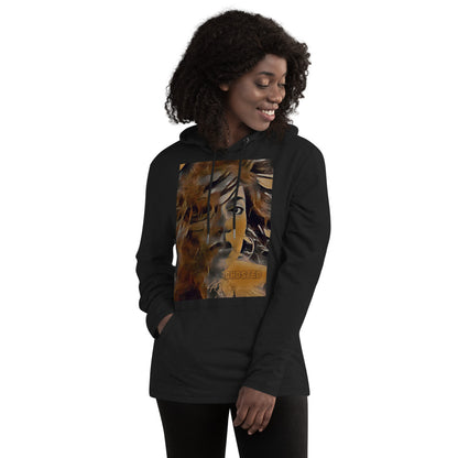 An artist confidently wearing the Ghosted Unisex Lightweight Hoodie showcasing their creativity.