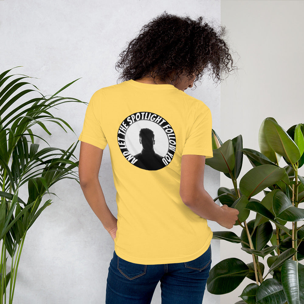 Rear design of an LBS Colored T-Shirt with the message: ‘And the Spotlight Will Follow,’ a nod to the power of leading with your best self and inspiring others.