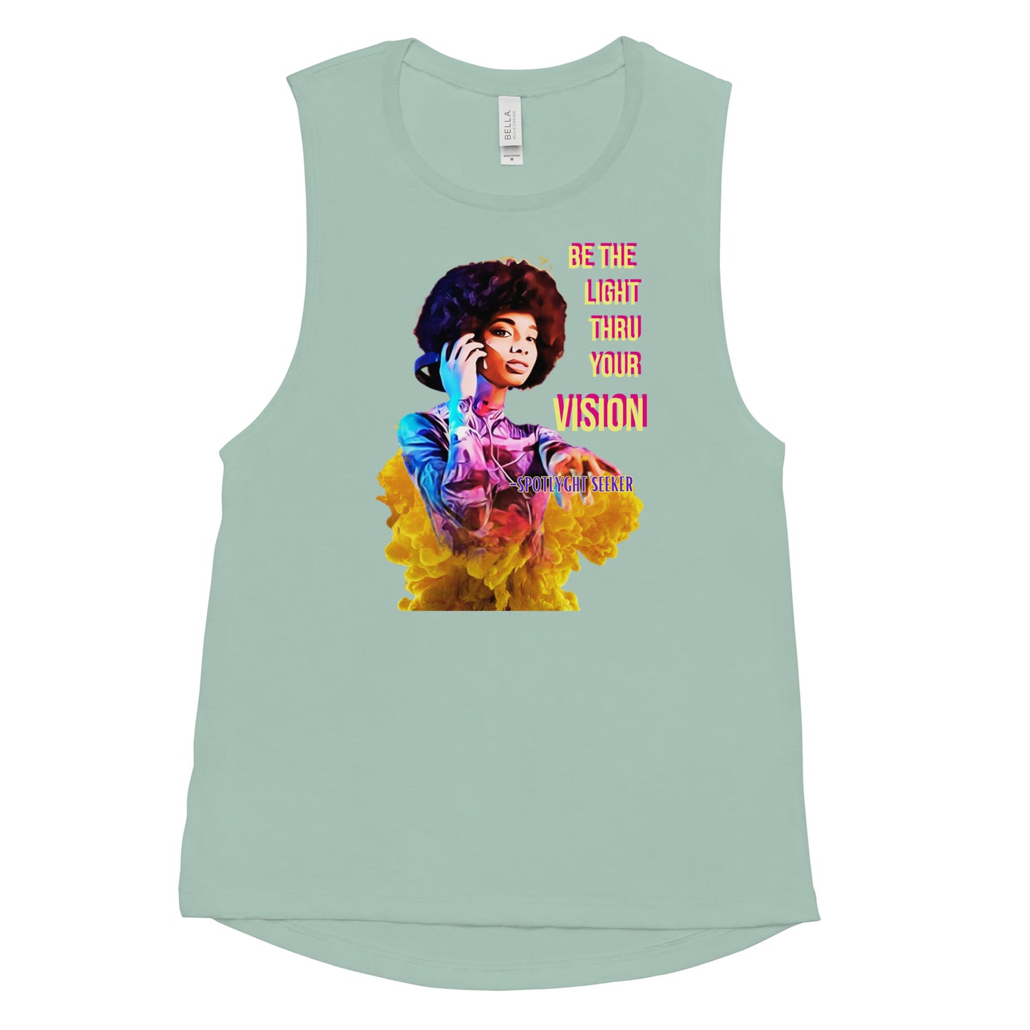 For the female artist - 'Be the Light' inspirational tank tops ✨🎨, designed to ignite creativity and illuminate your path.